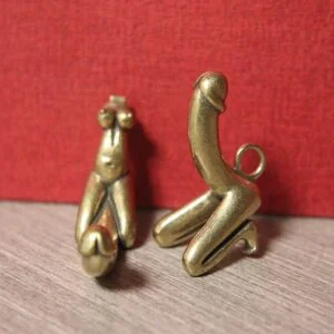 Brass Women Female Body Art Keychain Key Tag Mini Figure Miniature Toy Ornament EDC Tools & Brass Collectibles