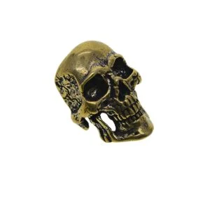 Brass Skull Head Pin Batch Button Screw Back EDC Belt Buckle For Cap Hat Saddle EDC Tools & Brass Collectibles