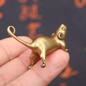 Brass Ornament Long Tail Mouse Rat Tea Pets Miniature Desk Decor Toy Mini Figure EDC Tools & Brass Collectibles