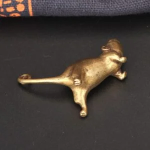 Brass Ornament Long Tail Mouse Rat Tea Pets Miniature Desk Decor Toy Mini Figure EDC Tools & Brass Collectibles