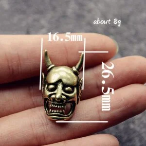 Brass Japanese Ghost Hannya Mask Rivet Connector Button Belt Buckle with Screw EDC Tools & Brass Collectibles