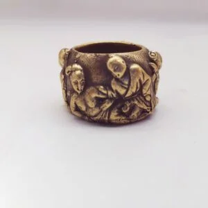 Pure Brass Archaize Fortune Naked Statue Big Ring Collection Miniature Ornament EDC Tools & Brass Collectibles