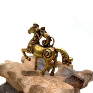 Monkey Horse Statue Feng Shui Ornament Brass Tea Pets Keychain Mini Figure Toy EDC Tools & Brass Collectibles