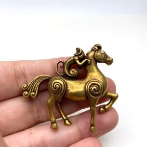 Monkey Horse Statue Feng Shui Ornament Brass Tea Pets Keychain Mini Figure Toy EDC Tools & Brass Collectibles