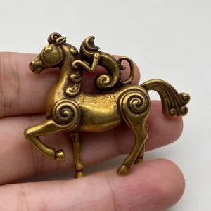 Monkey Horse Statue Feng Shui Ornament Brass Tea Pets Keychain Mini Figure Toy EDC Tools & Brass Collectibles