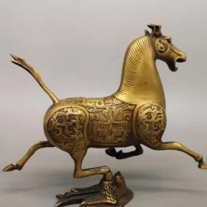 Pure Copper Horse Statue Figure Flying Swallow Twelve Zodiac Living Room Decor EDC Tools & Brass Collectibles