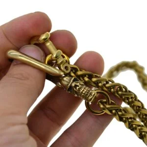 Solid Brass Wallet Jean Trousers Chain Keychain Shackle FOB Chain DIY EDC Tools & Brass Collectibles