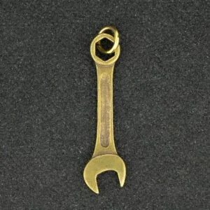 Solid Brass Wrench Key Chain Pendant Spanner Tool Miniature Tea Pet Ornament Toy EDC Tools & Brass Collectibles