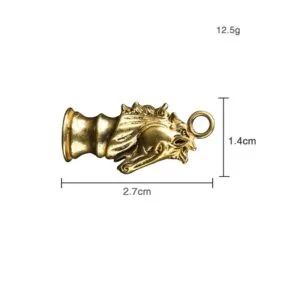 Pure Brass Chess Knight Car Keychain Hanging Horse Head Figure Tea Pet Miniature EDC Tools & Brass Collectibles