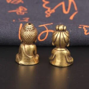 Pure Brass Guan Yin Buddha Statue Tea Pet Ornament Buddha Figurine Miniature EDC Tools & Brass Collectibles