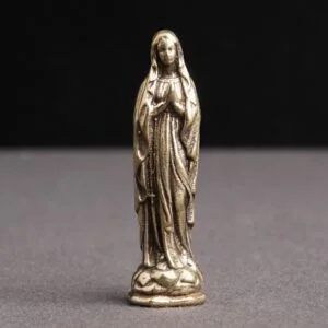 Pure Brass Blessed Virgin Mary Figurine Keychain Car Hanging Pendant Holy Mother EDC Tools & Brass Collectibles