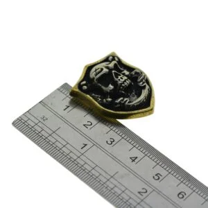 Brass Tibetan Silver Shield Crown Skull Batch Button Screw Back Belt Buckle EDC Tools & Brass Collectibles