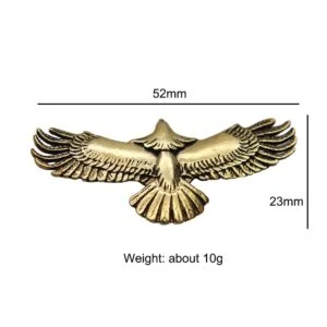 Pure Brass Flying Eagle Badge Wing Screw Rivet Button DIY Bag Wallet Belt Buckle EDC Tools & Brass Collectibles