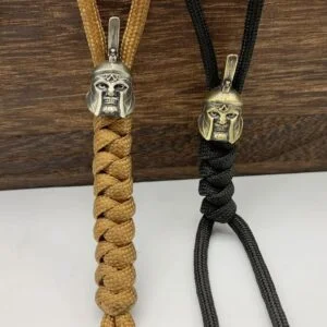 Brass Spartan Knight Helmet Skull Lanyard Bead Paracord Bead Tea Pet Miniature EDC Tools & Brass Collectibles