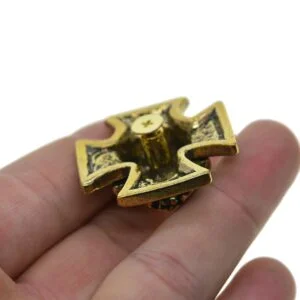 Brass Cross Scary Skull Batch Button Screw lock Concho Belt Buckle Saddle EDC Tools & Brass Collectibles