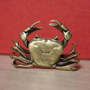 Solid Brass Crab Statue Ornament Copper Antique Animal Miniature Toy Mini Figure EDC Tools & Brass Collectibles