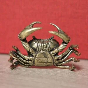 Solid Brass Crab Statue Ornament Copper Antique Animal Miniature Toy Mini Figure EDC Tools & Brass Collectibles