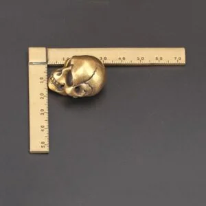 Solid Heavy Brass Skull Head Punk Tea Pets Miniature Desk Decor Toy Mini Figure EDC Tools & Brass Collectibles