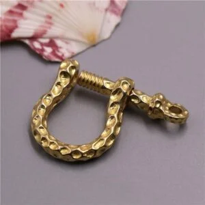 Solid Brass D Bow Shackle Key Chain Ring Split Fob Connecting Hook EDC Tools & Brass Collectibles