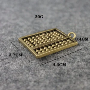 Brass 9-Speed Abacus Keychain Pendant Beads Movable Tea Pet Miniature Ornament EDC Tools & Brass Collectibles