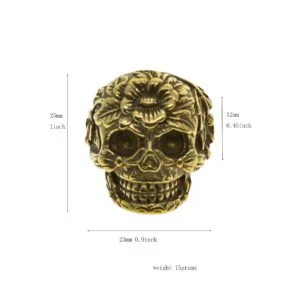 Brass Skull Head Pin Batch Button Screw Back Concho Rivet Belt Buckle Saddle EDC Tools & Brass Collectibles