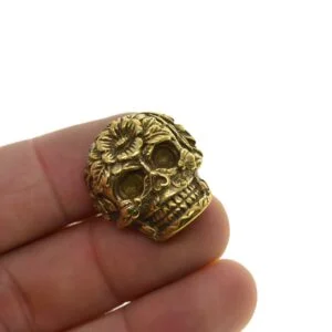 Brass Skull Head Pin Batch Button Screw Back Concho Rivet Belt Buckle Saddle EDC Tools & Brass Collectibles