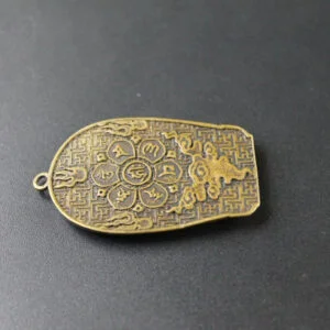 Brass Buddha Keychain Tag Pendant Buddhism Statue Miniature Tea Pet Ornament EDC Tools & Brass Collectibles