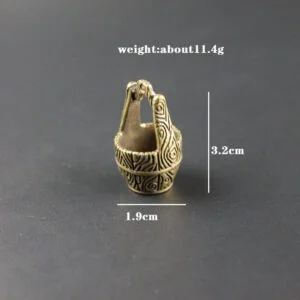 Pure Brass Barrel Figurine Key Chain Pendant Jewelry Tea Pet Ornament Miniature EDC Tools & Brass Collectibles