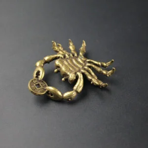 Pure Brass Crab Statue Figurine Keychain Pendant Tea Pet Miniature Ornament Toy EDC Tools & Brass Collectibles