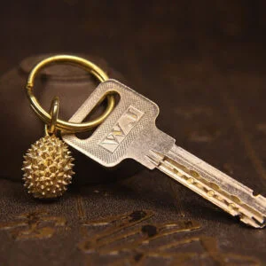 Pure Brass Fruit King Durian Key Chain Pendant Car Hanging Tea Pet Ornament Toy EDC Tools & Brass Collectibles