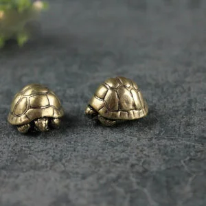 Solid Heavy Brass Tortoise Figurine Miniature Vintage Turtle Tea Pet Ornament EDC Tools & Brass Collectibles