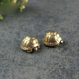 Solid Heavy Brass Tortoise Figurine Miniature Vintage Turtle Tea Pet Ornament EDC Tools & Brass Collectibles