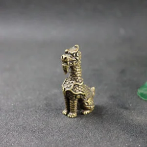 Pure Brass Dragon Dog Mythical Beast Chaofeng Figurine Dragon’s Third Son Statue EDC Tools & Brass Collectibles