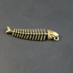 Brass Koi Carp Fish Bone Keychain Pendant Hanging Tea Pet Ornament Miniature Toy EDC Tools & Brass Collectibles