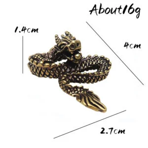 Solid Brass Zodiac Dragon Keychain Car Hanging Snake Python Tea Pet Ornament Toy EDC Tools & Brass Collectibles