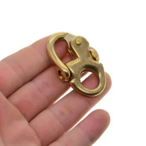 Solid Brass Sweden Snap Pull Lock Carabiner Hook Quick Release Key Chain Fob EDC Tools & Brass Collectibles