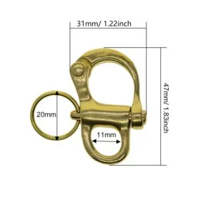 Brass Sweden Nautical Snap Pull Lock Carabiner Hook Shackle Key Chain Split Fob EDC Tools & Brass Collectibles