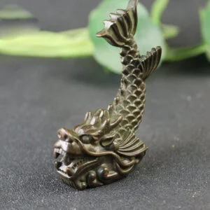 Solid Brass Zodiac Dragon Statue Figurine Miniature Tea Pet Ornament Toy Craft EDC Tools & Brass Collectibles