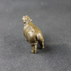 Solid Bronze Hippo Statue Hippopotamus Figurine Tea Pet Ornament Miniature Toy EDC Tools & Brass Collectibles