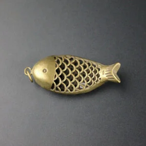 Pure Brass Blessing Fish Keychain Pendant Car Hanging Tea Pet Ornament Miniature EDC Tools & Brass Collectibles