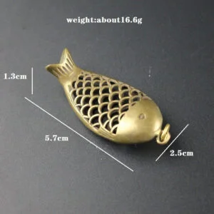 Pure Brass Blessing Fish Keychain Pendant Car Hanging Tea Pet Ornament Miniature EDC Tools & Brass Collectibles