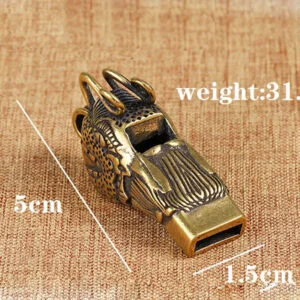 Pure Brass Dragon Head Whistle Key Chain Pendant Outdoor Tool Tea Pet Miniature EDC Tools & Brass Collectibles