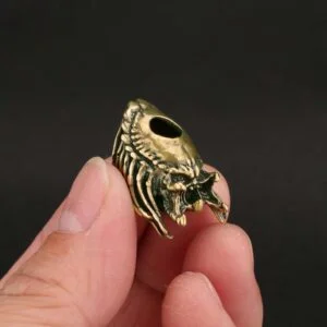 Pure Brass Warrior Alien vs. Predator Face Paracord Bead Lanyard Bead DIY Jewelry Bracelet Charms Beads EDC Everyday Carry Accessories