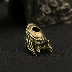 Pure Brass Warrior Alien vs. Predator Face Paracord Bead Lanyard Bead DIY Jewelry Bracelet Charms Beads EDC Everyday Carry Accessories