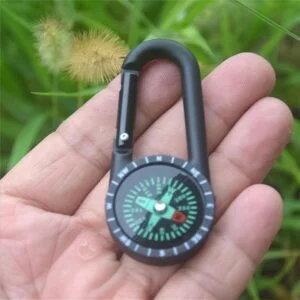 EDC Metal Compass Hiking Carabiner Mini Compass Keychain Portable Compass Camping Hiking North Needle Outdoor Accessories Everyday Carry Tools