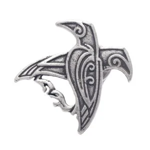 Metal Norse Viking Odin’s Ravens Brooch Pin Viking Nordic Talisman Bird Badge Enamel Pin Lapel Pin School Bag Badges Collectibles Ornament Miniature DIY Craft Gift