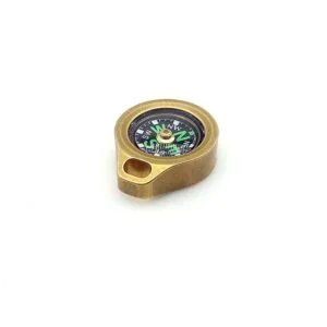 Brass Mini Compass Emergency Survival EDC Tool Outdoor Camping Hiking Pocket Compass Portable Compass Everyday Carry Tool Keychain Miniature