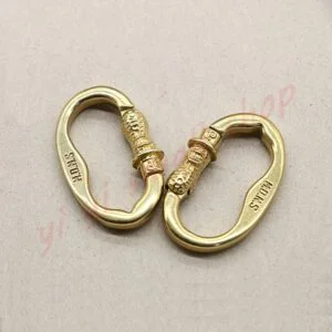 1PC Pure Brass Carabiner Clip Peanut Keychain Backpack Clip Buckle Hook Belt Jeans Key Holder Hanger EDC Everyday Carry Accessories Tools Brass Collectibles