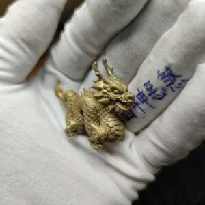 Solid Pure Brass Dragon Figurine Miniature Dragon Statue Animal Toy Mini Figure Desk Table Decorations Ornaments Handmade Craft Collectibles Antique Decor