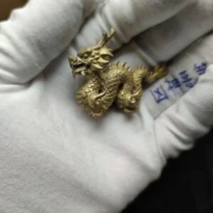 Solid Pure Brass Dragon Figurine Miniature Dragon Statue Animal Toy Mini Figure Desk Table Decorations Ornaments Handmade Craft Collectibles Antique Decor